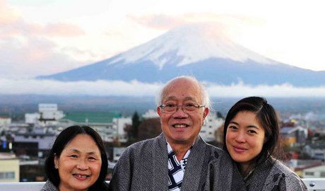 Spectacular view of Mt Fuji from Konan-so Hotel, Kawaguchiko